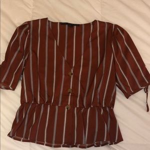 Striped Peplum Top